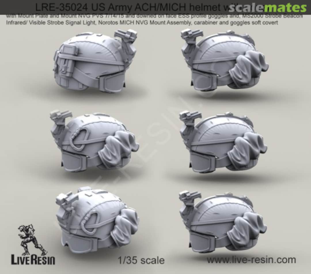 Boxart US Army ACH/MICH helmet with cover and NVG Mount LRE-35024 Live Resin Boxart US Army ACH/MICH helmet with cover and NVG Mount LRE-35024 Live Resin