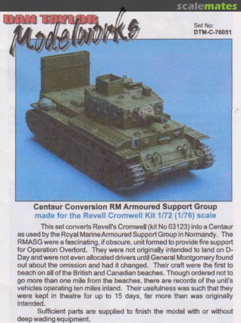 Boxart Centaur Conversion RM Armoured Support Group DTM-C-76051 Dan Taylor Modelworks Boxart Centaur Conversion RM Armoured Support Group DTM-C-76051 Dan Taylor Modelworks