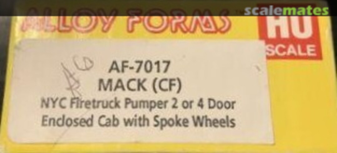 Boxart MACK CF NYC FIRETRUCK PUMPER AF-7017 Alloy Forms