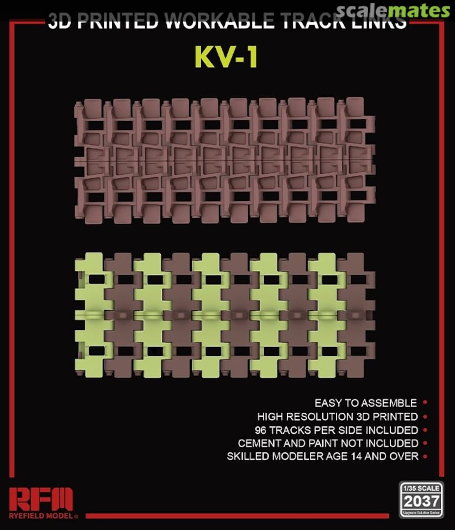 Boxart 3D-printed workable track links KV-1 RM-2037 Rye Field Model Boxart 3D-printed workable track links KV-1 RM-2037 Rye Field Model
