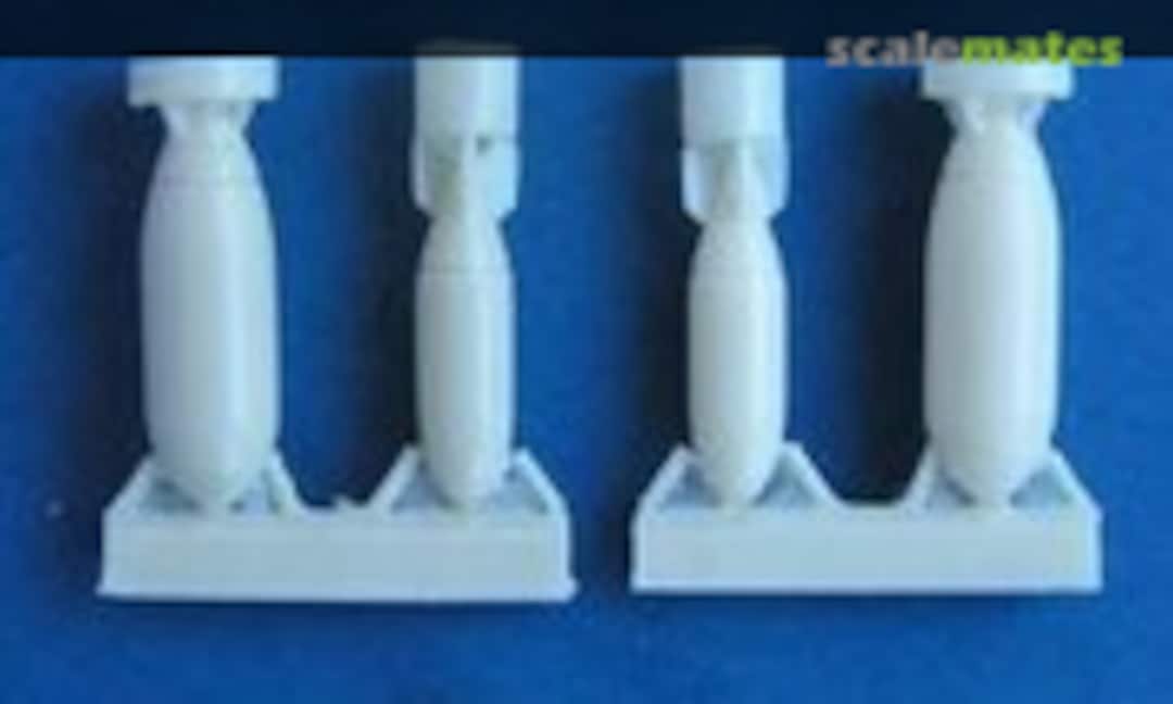 1:72 RAF WW 2 Weapons set part.1 bombs 25lb, 250lb, 500lb, 50lbMC, 1000lbMC. (Pavla Models U72-63) U72-63