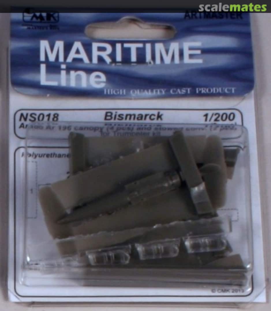 Boxart Bismarck Arado Ar 196 canopy & stowed conversion NS018 CMK Boxart Bismarck Arado Ar 196 canopy & stowed conversion NS018 CMK