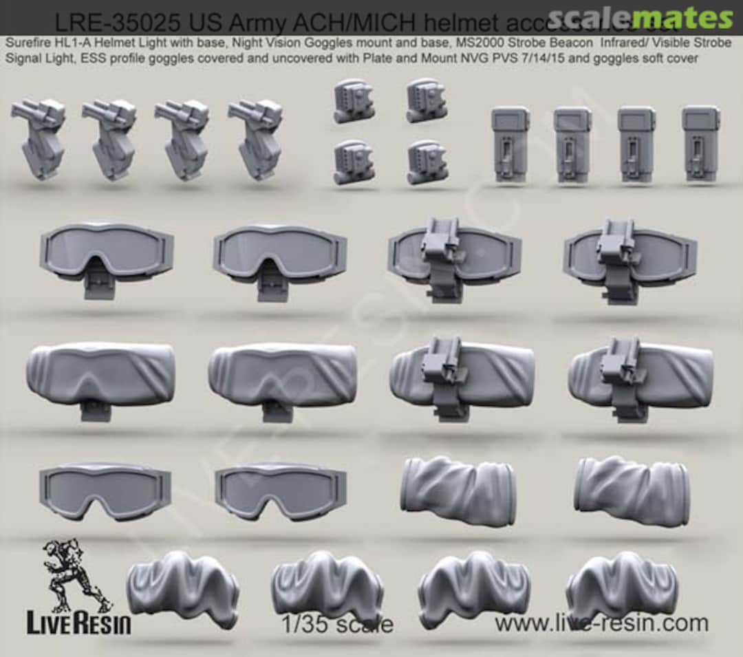 Boxart US Army ACH/MICH helmet accessories set LRE-35025 Live Resin