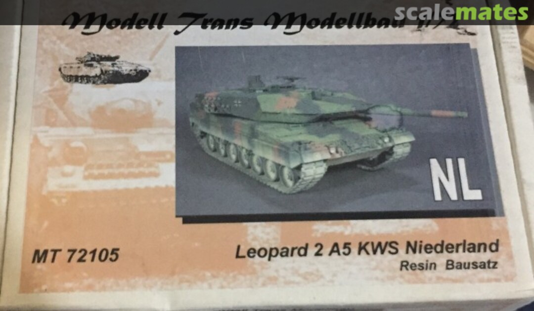 Boxart Leopard 2 A5 KWS Niederland MT72105 Modell Trans Modellbau Boxart Leopard 2 A5 KWS Niederland MT72105 Modell Trans Modellbau