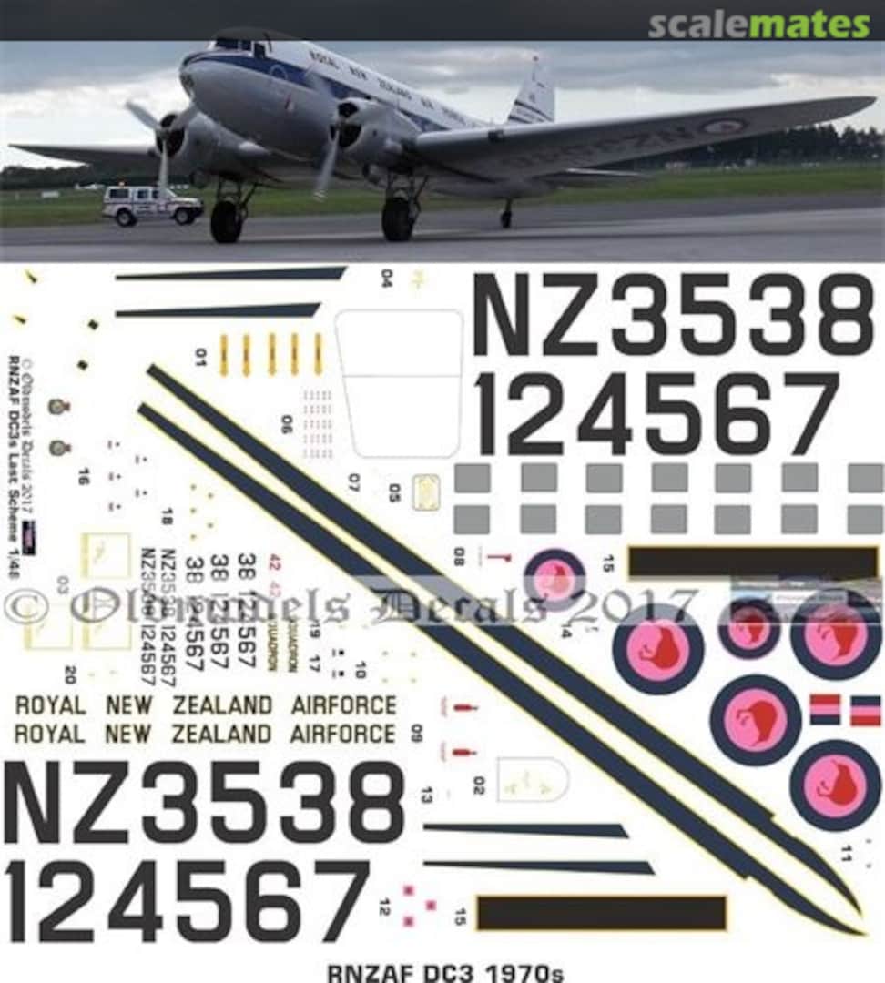 Boxart RNZAF DC-3 1970s OMD0291 Oldmodels Decals Boxart RNZAF DC-3 1970s OMD0291 Oldmodels Decals