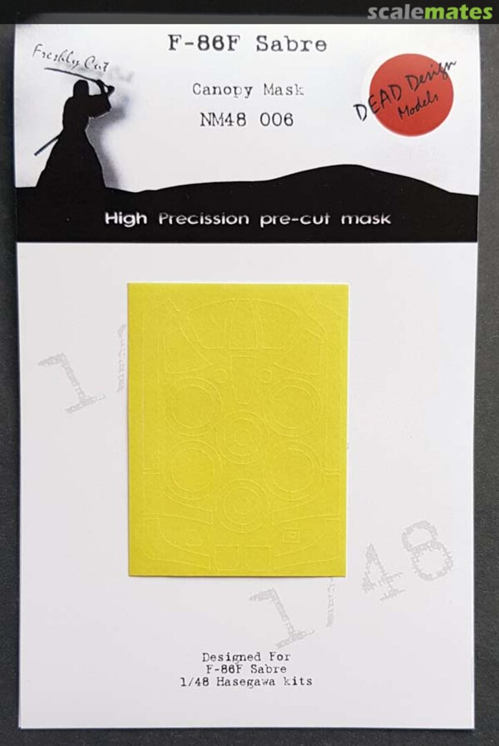 Boxart North-American F-86F Sabre canopy paint mask NM48006 DEAD Design Models Boxart North-American F-86F Sabre canopy paint mask NM48006 DEAD Design Models