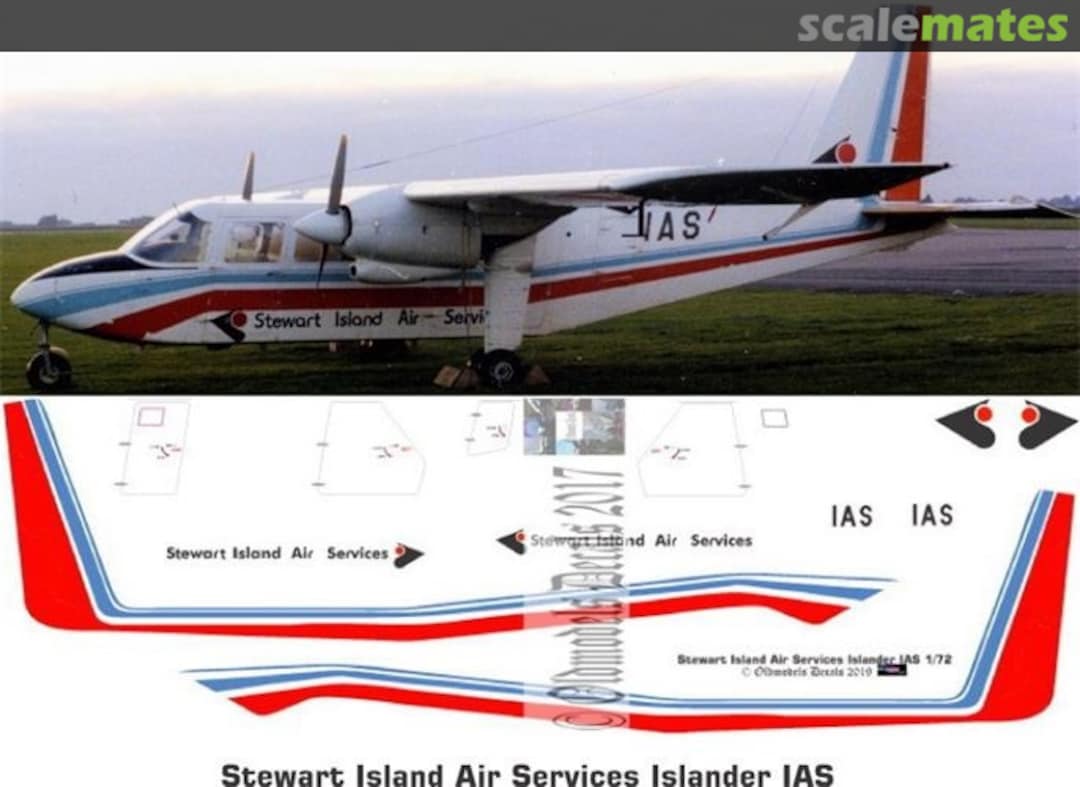 Boxart Islander - Stewart Island Air Services ZK-IAS OMD1278 Oldmodels Decals Boxart Islander - Stewart Island Air Services ZK-IAS OMD1278 Oldmodels Decals