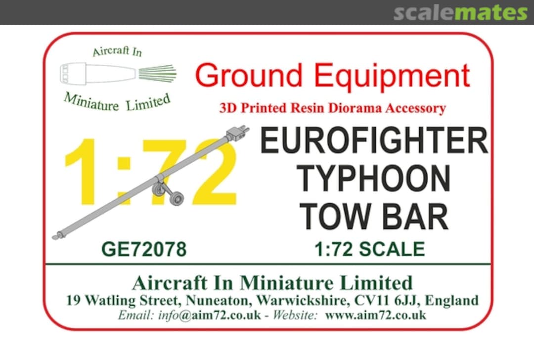 Boxart Eurofighter Typhoon Tow Bar GE72078 Aircraft In Miniature Ltd Boxart Eurofighter Typhoon Tow Bar GE72078 Aircraft In Miniature Ltd