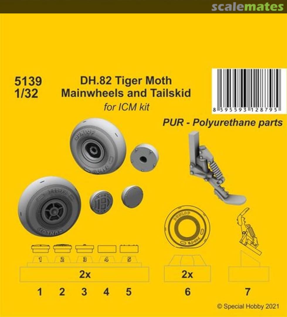 Boxart DH.82 Tiger Moth Mainwheels and Tailskid 5139 CMK Boxart DH.82 Tiger Moth Mainwheels and Tailskid 5139 CMK