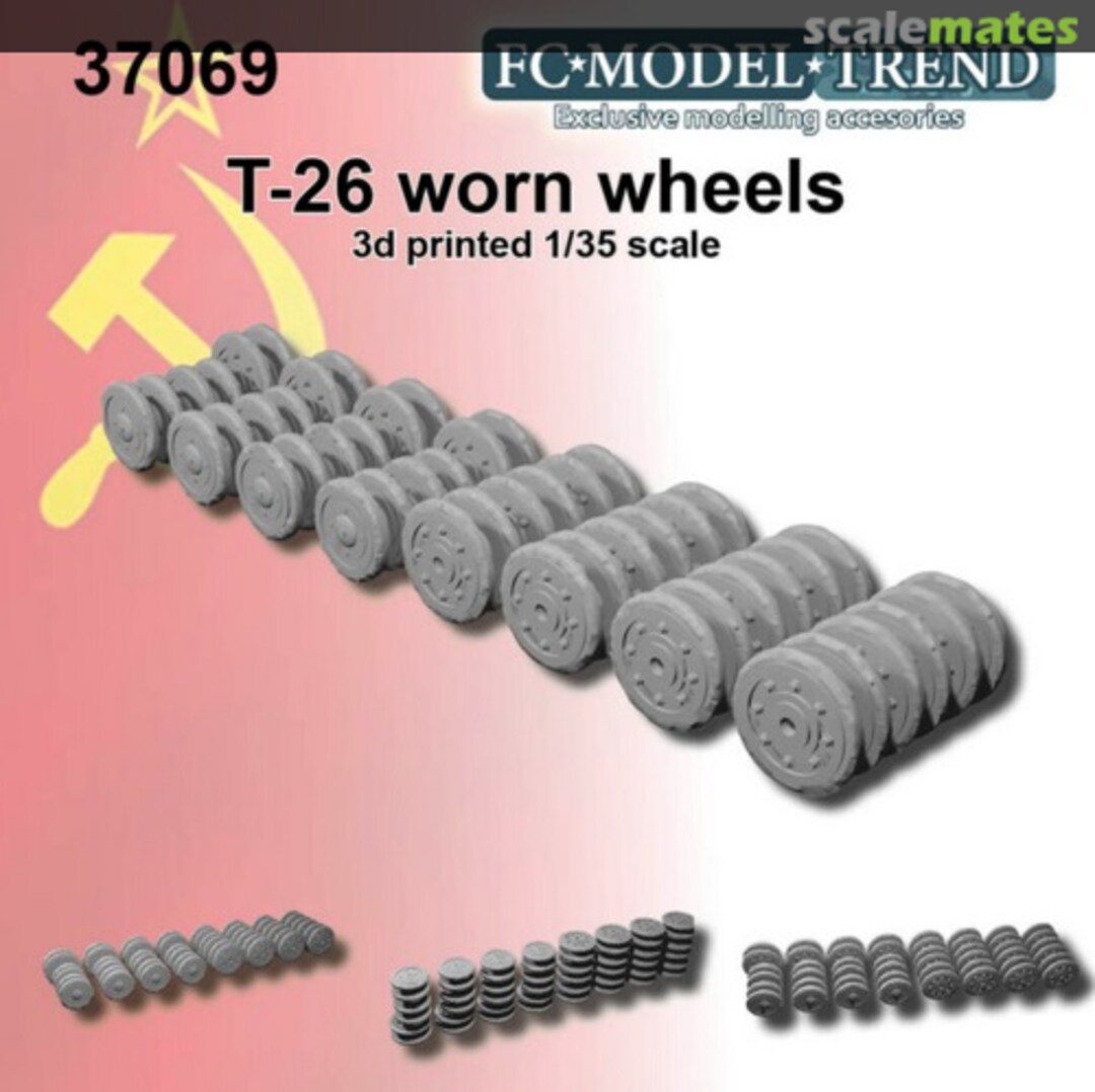 Boxart Worn wheels for T-26 and variants 37069 FC Model Trend Boxart Worn wheels for T-26 and variants 37069 FC Model Trend