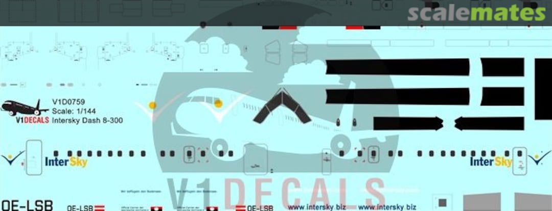 Boxart InterSky DeHavilland Dash 8-300 V1D0759-72 V1 Decals Boxart InterSky DeHavilland Dash 8-300 V1D0759-72 V1 Decals