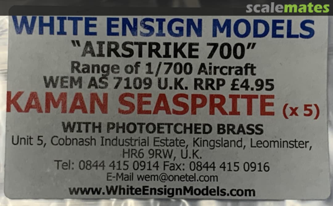 Boxart AIRSTRIKE 700 Kaman SeaSprite (x 5) with PE AS 7109 White Ensign Models
