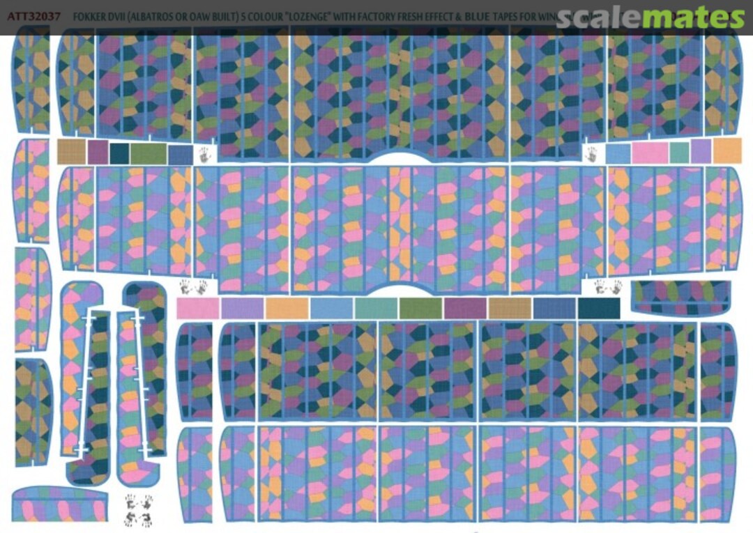 Boxart Fokker D.VII (Albatros or OAW built) 5 colour 'lozenge' ATT32037 Aviattic Boxart Fokker D.VII (Albatros or OAW built) 5 colour 'lozenge' ATT32037 Aviattic