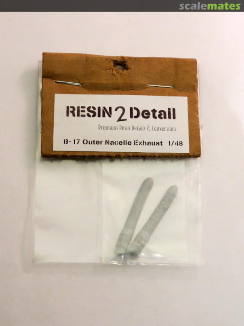 Boxart B-17 Outer Nacelle Exhaust Upgrade Set AC48040 RESIN2detail Boxart B-17 Outer Nacelle Exhaust Upgrade Set AC48040 RESIN2detail