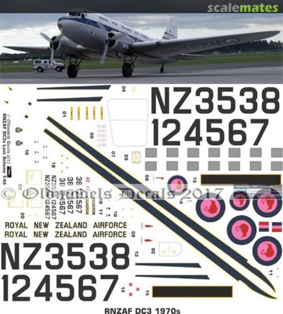 Boxart RNZAF DC-3 1970s OMD0454B Oldmodels Decals Boxart RNZAF DC-3 1970s OMD0454B Oldmodels Decals