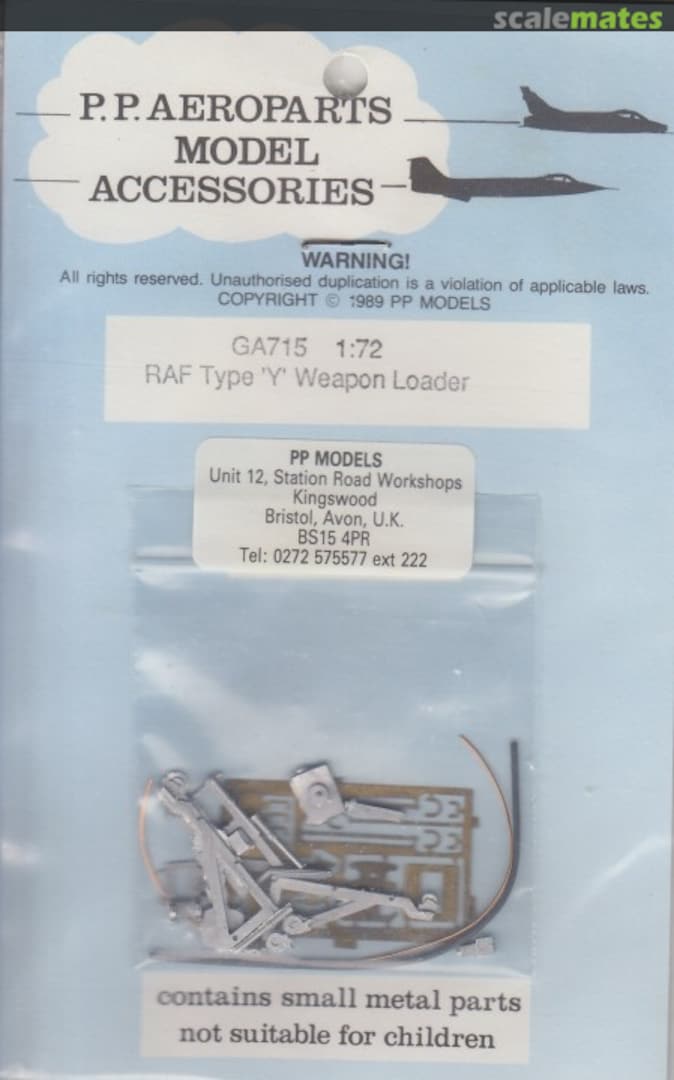 Boxart RAF Type "Y" Weapon Loader GA715 P.P. Aeroparts Boxart RAF Type "Y" Weapon Loader GA715 P.P. Aeroparts