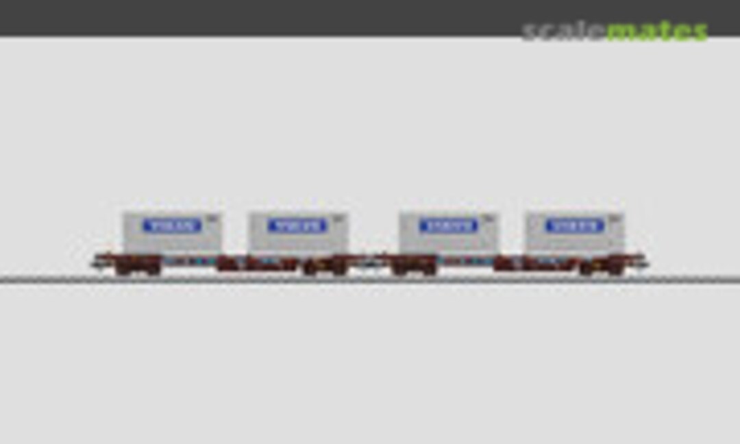 Deep Well flat 2-car set with &quot;Volvo&quot; Containers (Märklin 47458)