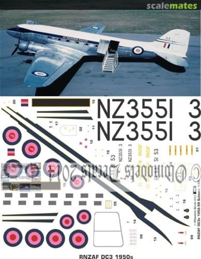 Boxart RNZAF DC-3 1950s OMD0844 Oldmodels Decals Boxart RNZAF DC-3 1950s OMD0844 Oldmodels Decals
