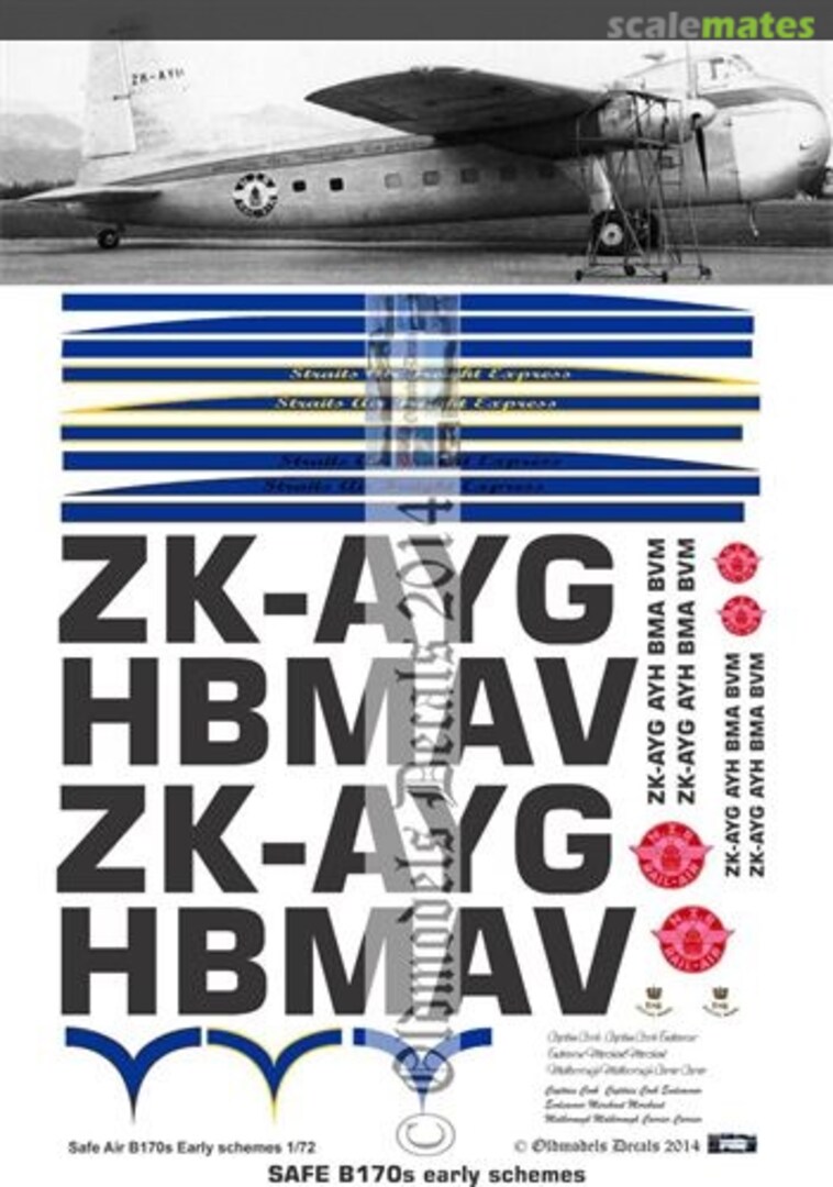 Boxart Safe Air B170 early schemes OMD0227 Oldmodels Decals Boxart Safe Air B170 early schemes OMD0227 Oldmodels Decals