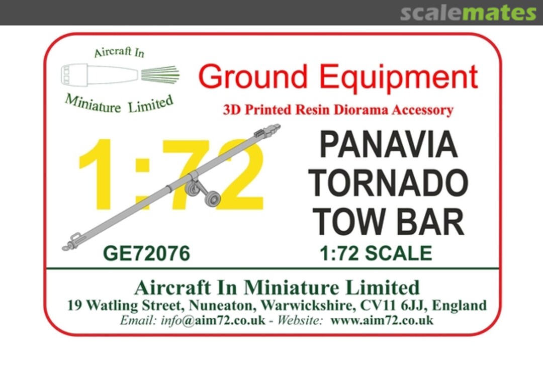 Boxart Panavia Tornado Tow Bar GE72076 Aircraft In Miniature Ltd Boxart Panavia Tornado Tow Bar GE72076 Aircraft In Miniature Ltd