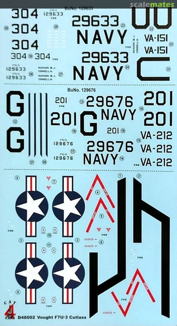 Boxart F7U-3 Cutlass D48002 CAT4 Boxart F7U-3 Cutlass D48002 CAT4