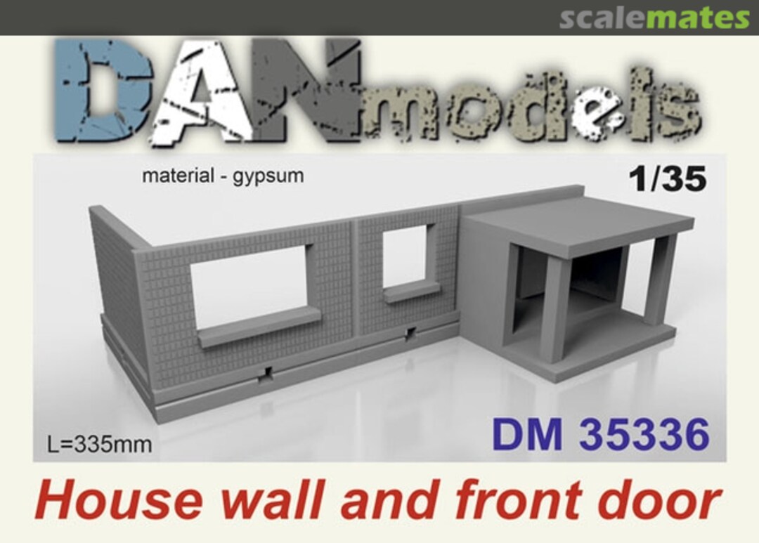 Boxart House wall with front door. Length 335 mm. Material - gypsum DM35336 DANmodels Boxart House wall with front door. Length 335 mm. Material - gypsum DM35336 DANmodels