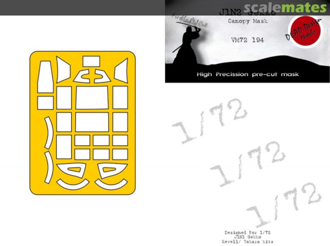 Boxart Nakajima J1N Gekko - Canopy Mask VM72194 DEAD Design Models