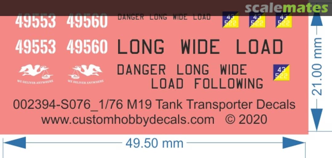 Boxart ADF Army - Diamond-T M19 Tank Transporter 002394-S076 Custom Hobby Decals Boxart ADF Army - Diamond-T M19 Tank Transporter 002394-S076 Custom Hobby Decals