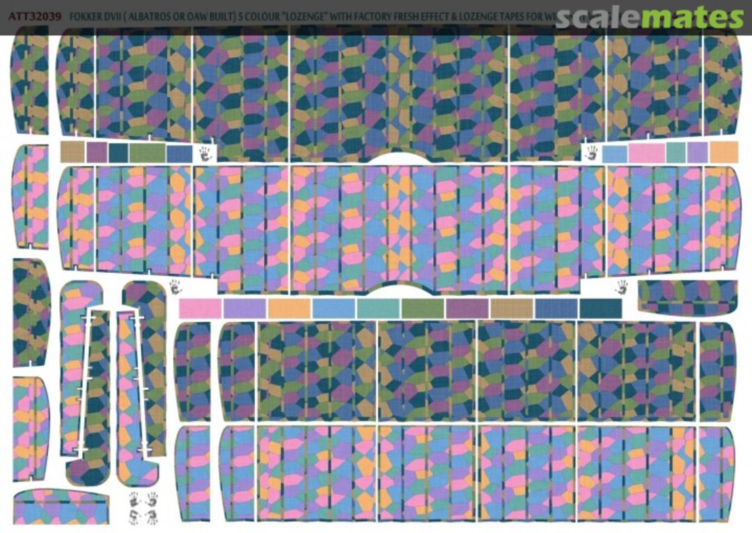 Boxart Fokker D.VII (Albatros or OAW built) 5 colour 'lozenge' ATT32039 Aviattic Boxart Fokker D.VII (Albatros or OAW built) 5 colour 'lozenge' ATT32039 Aviattic