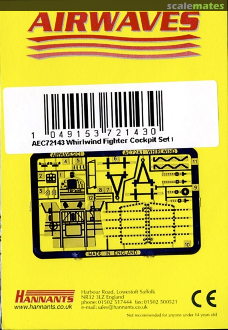 Boxart Whirlwind Fighter Cockpit set AEC72143 Airwaves