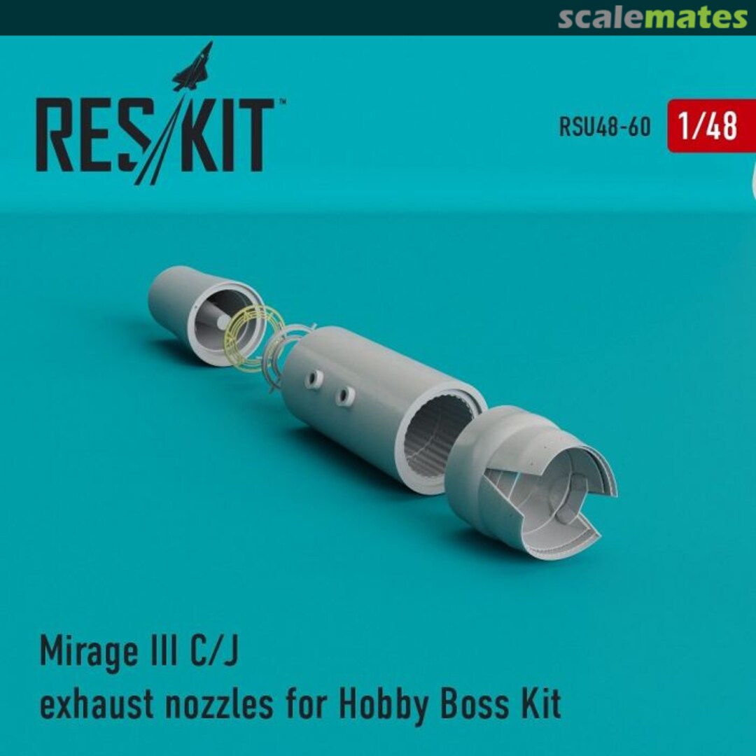 Boxart Mirage III C/J - exhaust nozzles RSU48-0060 ResKit Boxart Mirage III C/J - exhaust nozzles RSU48-0060 ResKit
