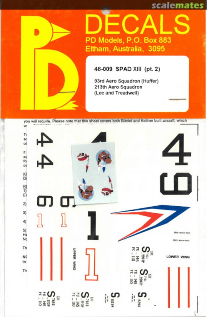 Boxart Spad XIII (Pt. 2) 48-009 PD Models Boxart Spad XIII (Pt. 2) 48-009 PD Models