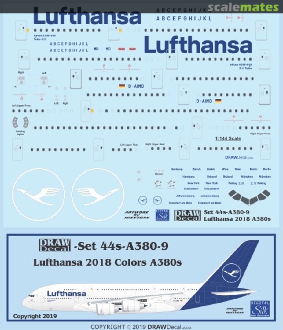 Boxart Lufthansa 2018 Colors A380s 44-A380-9 Draw Decal