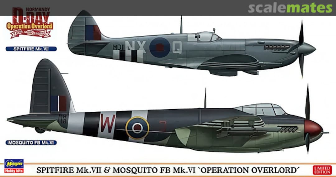 Boxart Spitfire Mk.VII / Mosquito FB Mk.VI 'Operation Overlord' 02096 Hasegawa Boxart Spitfire Mk.VII / Mosquito FB Mk.VI 'Operation Overlord' 02096 Hasegawa