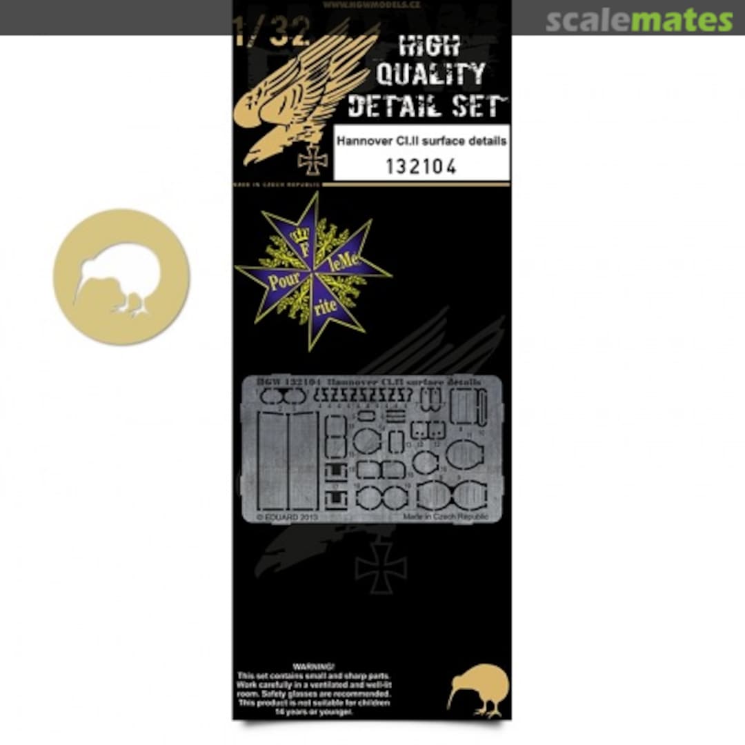 Boxart Hannover CL.II - Surface Detail Set 132104 HGW Models