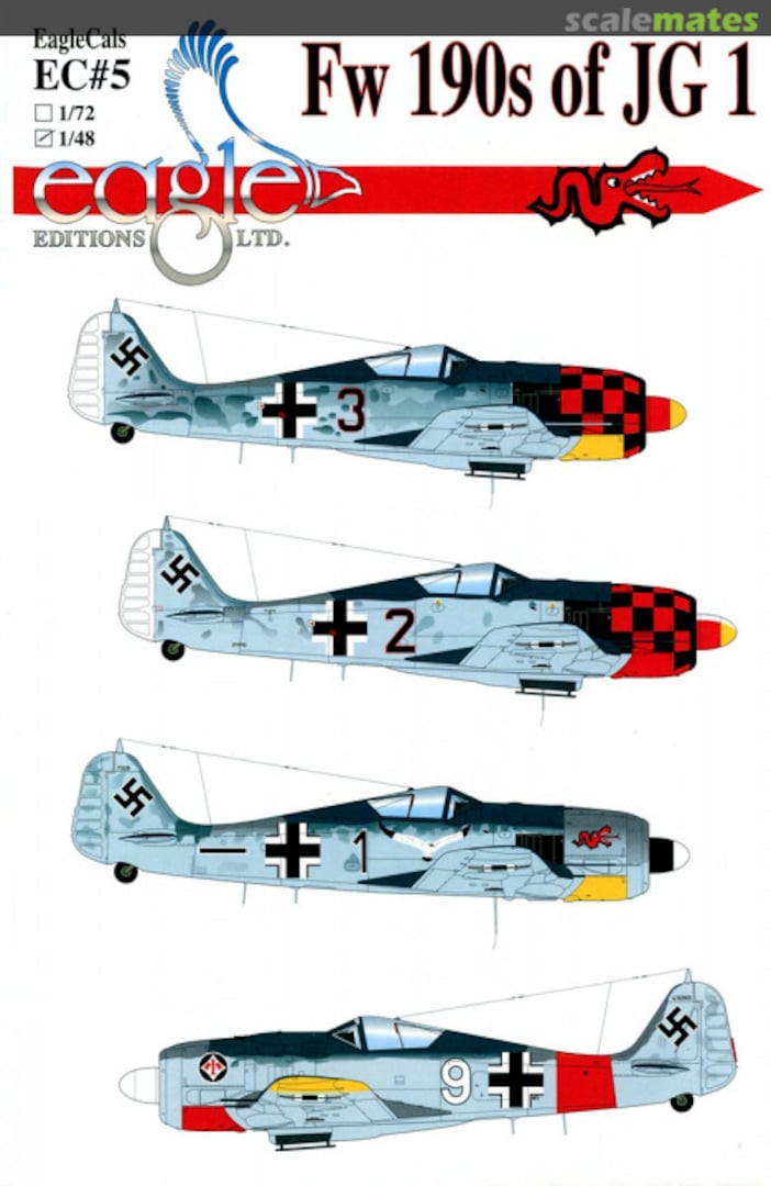 Boxart Fw 190s of JG 1 EagleCals EC48-5 Eagle Editions Boxart Fw 190s of JG 1 EagleCals EC48-5 Eagle Editions