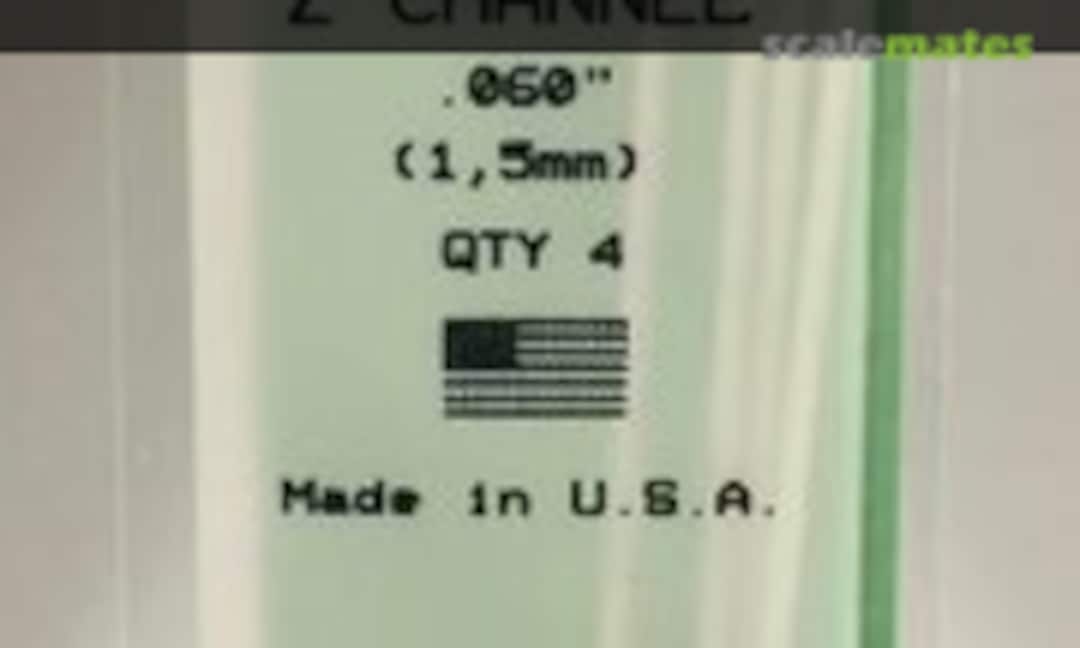 No .060" (1.5mm) Opaque White Polystyrene Z Channel (Evergreen Scale Models 751) 751