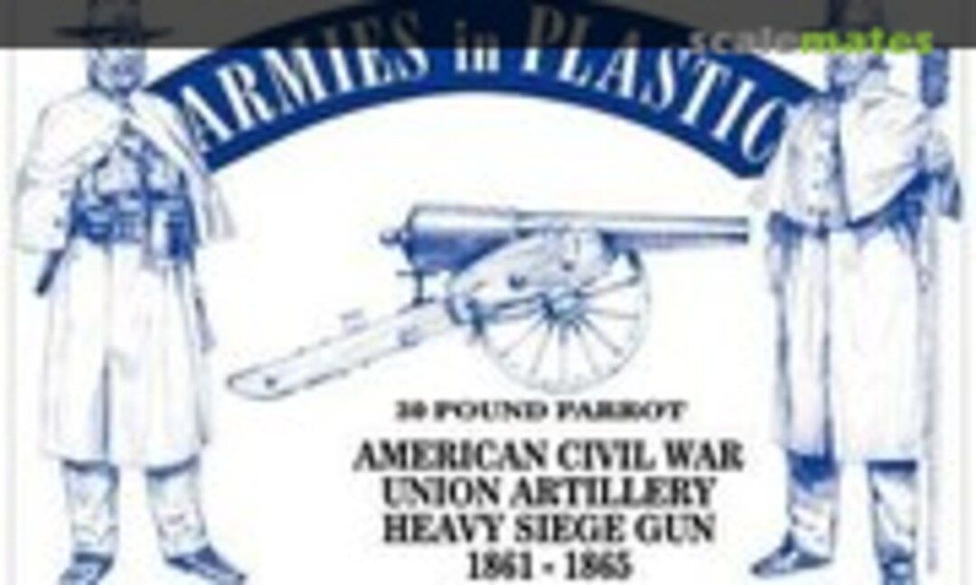 1:32 American Civil War Union Artillery Crew (5) w/30-Pound Parrot Cannon (Armies in Plastic 5500) 5500