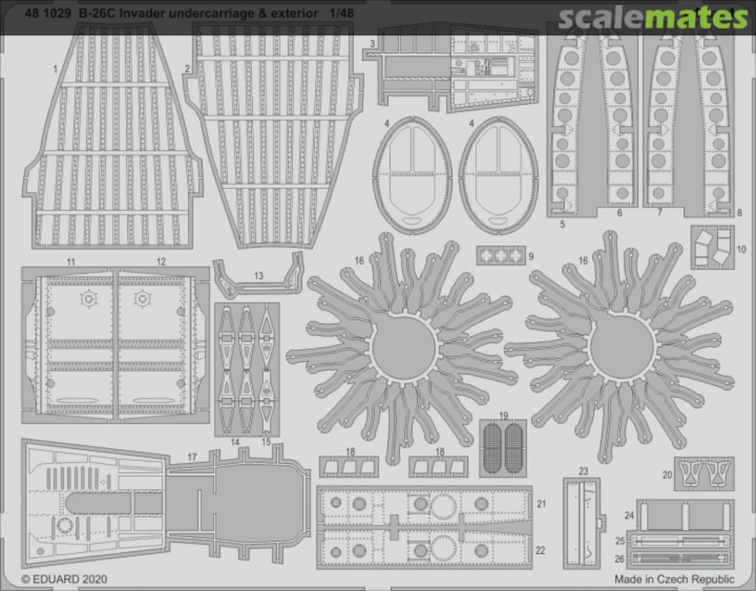 Boxart B-26C Invader undercarriage & exterior 481029 Eduard Boxart B-26C Invader undercarriage & exterior 481029 Eduard