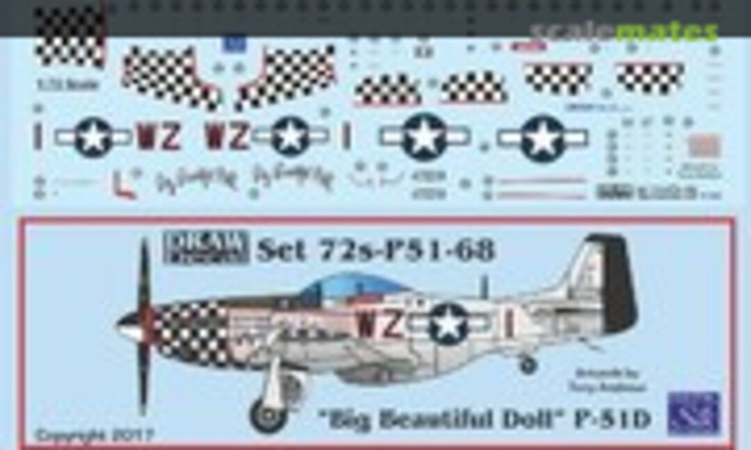 1:72 “Big Beautiful Doll” P-51D (Draw Decal 72-P51-68) 72-P51-68