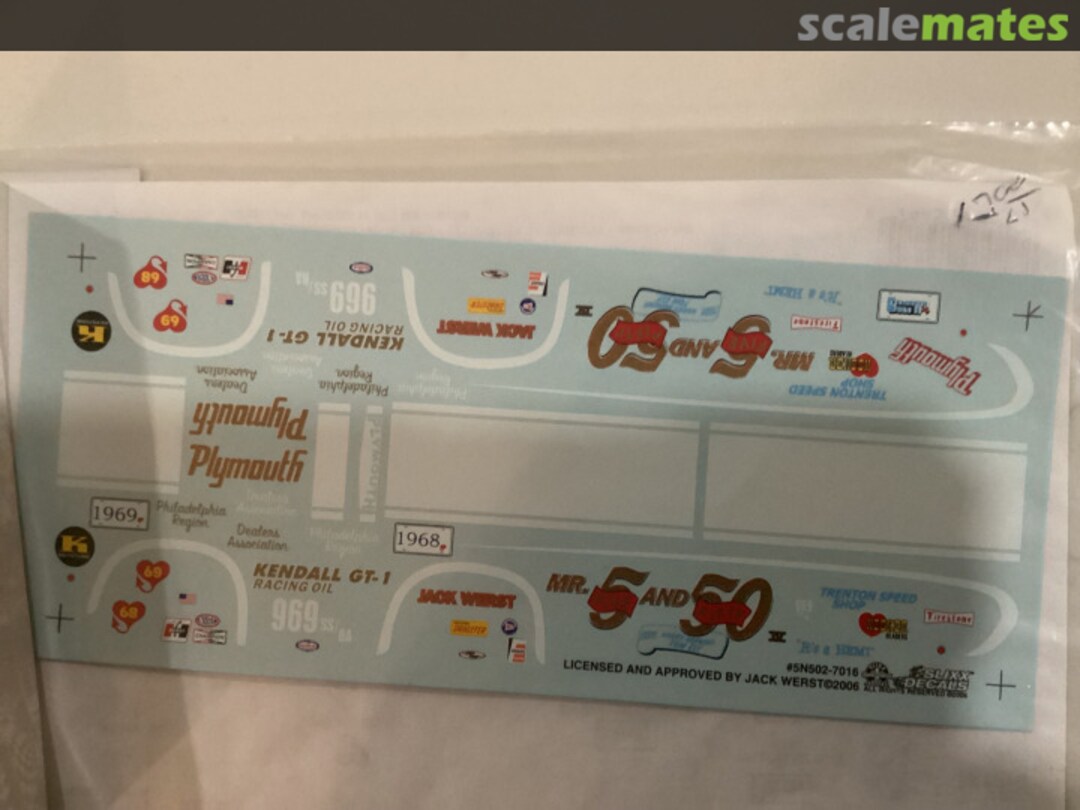 Boxart Jack Werst Mr 5 and 50 Cuda Super Stock 7016 Slixx Decals Boxart Jack Werst Mr 5 and 50 Cuda Super Stock 7016 Slixx Decals