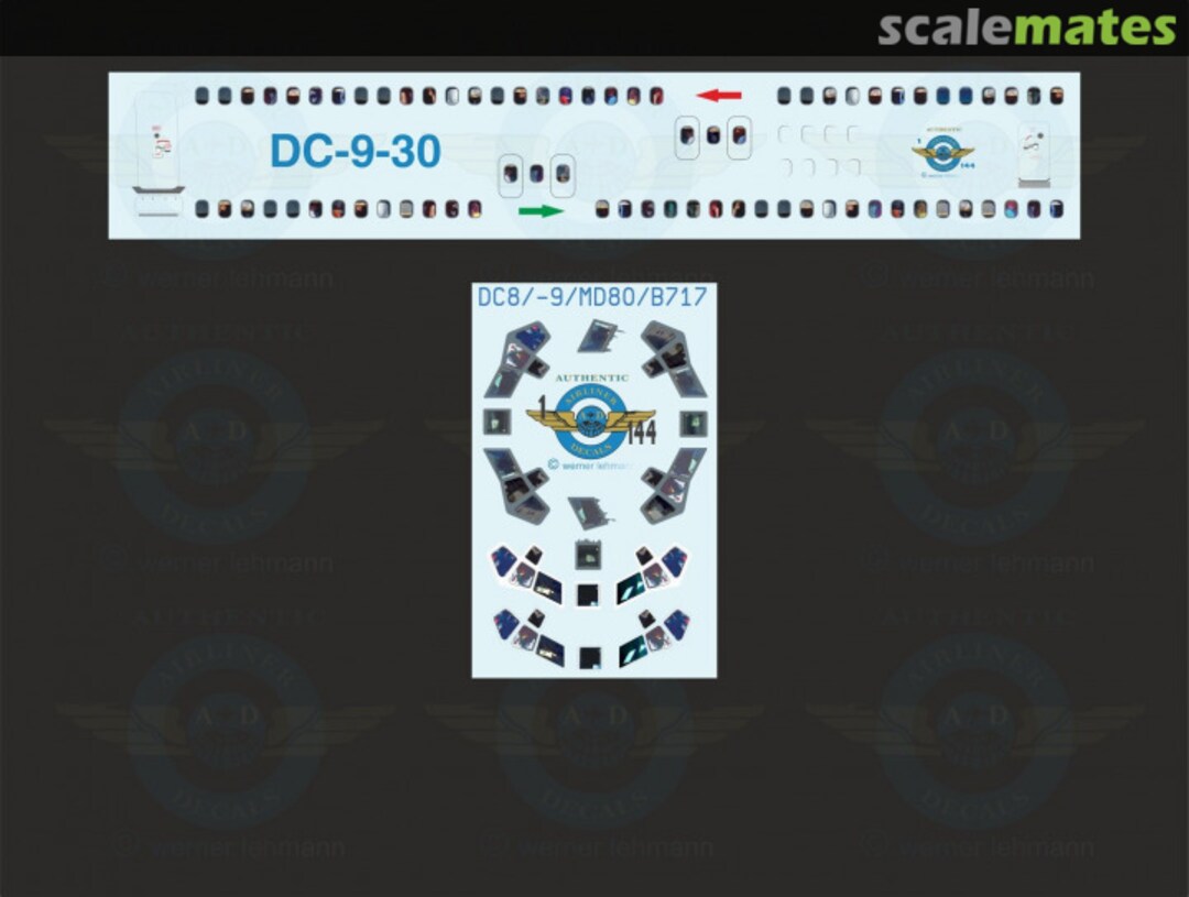 Boxart Cockpit and Cabin Windows DC9-30 D144-D06 Authentic-Airliner-Decals Boxart Cockpit and Cabin Windows DC9-30 D144-D06 Authentic-Airliner-Decals