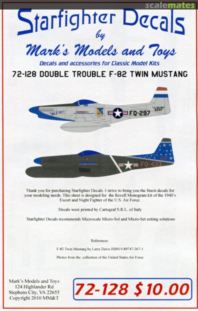 Boxart Double Trouble F-82 Twin Mustangs 72-128 Starfighter Decals