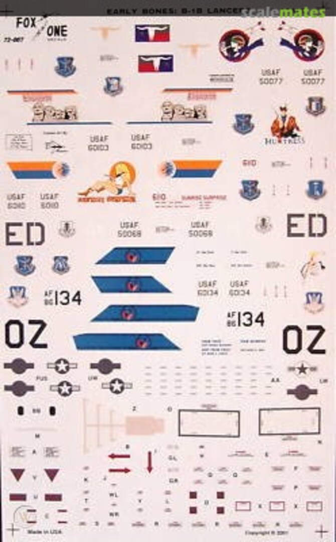 Boxart Early Bones B-1B Lancers 72-007 Fox One Decals