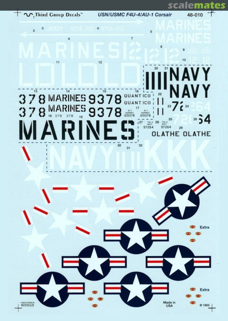 Boxart USN/USMC Post WWII Corsairs 48-010 Third Group Decals Boxart USN/USMC Post WWII Corsairs 48-010 Third Group Decals