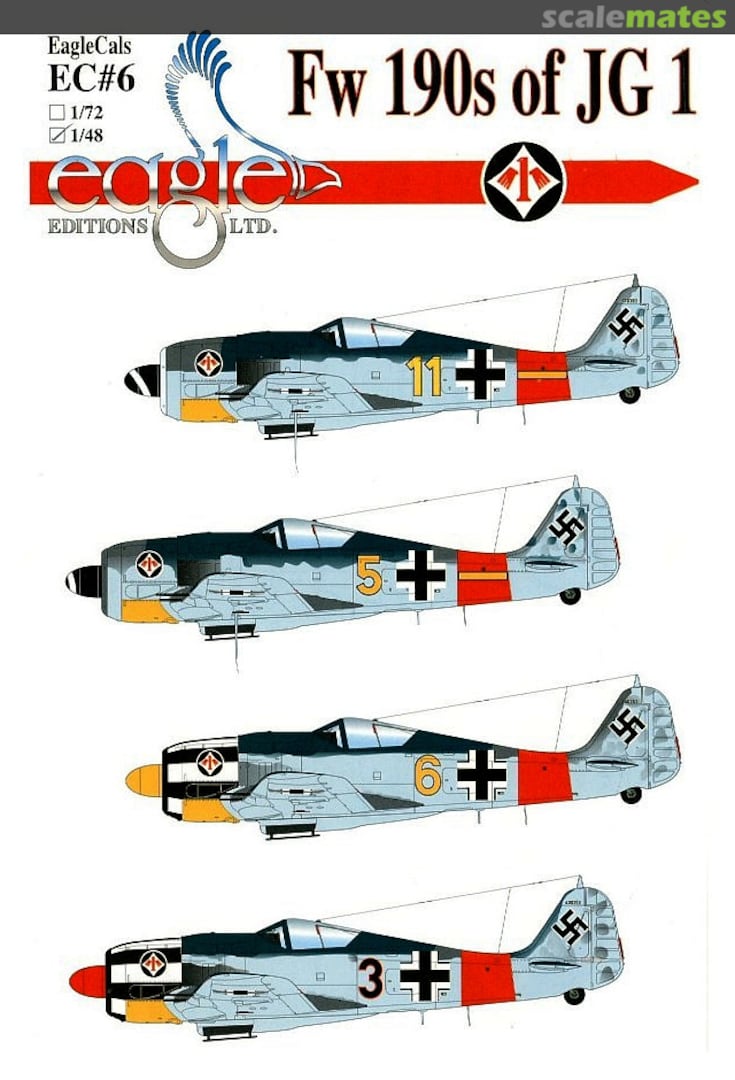 Boxart Fw 190s of JG 1 EagleCals EC48-6 Eagle Editions Boxart Fw 190s of JG 1 EagleCals EC48-6 Eagle Editions