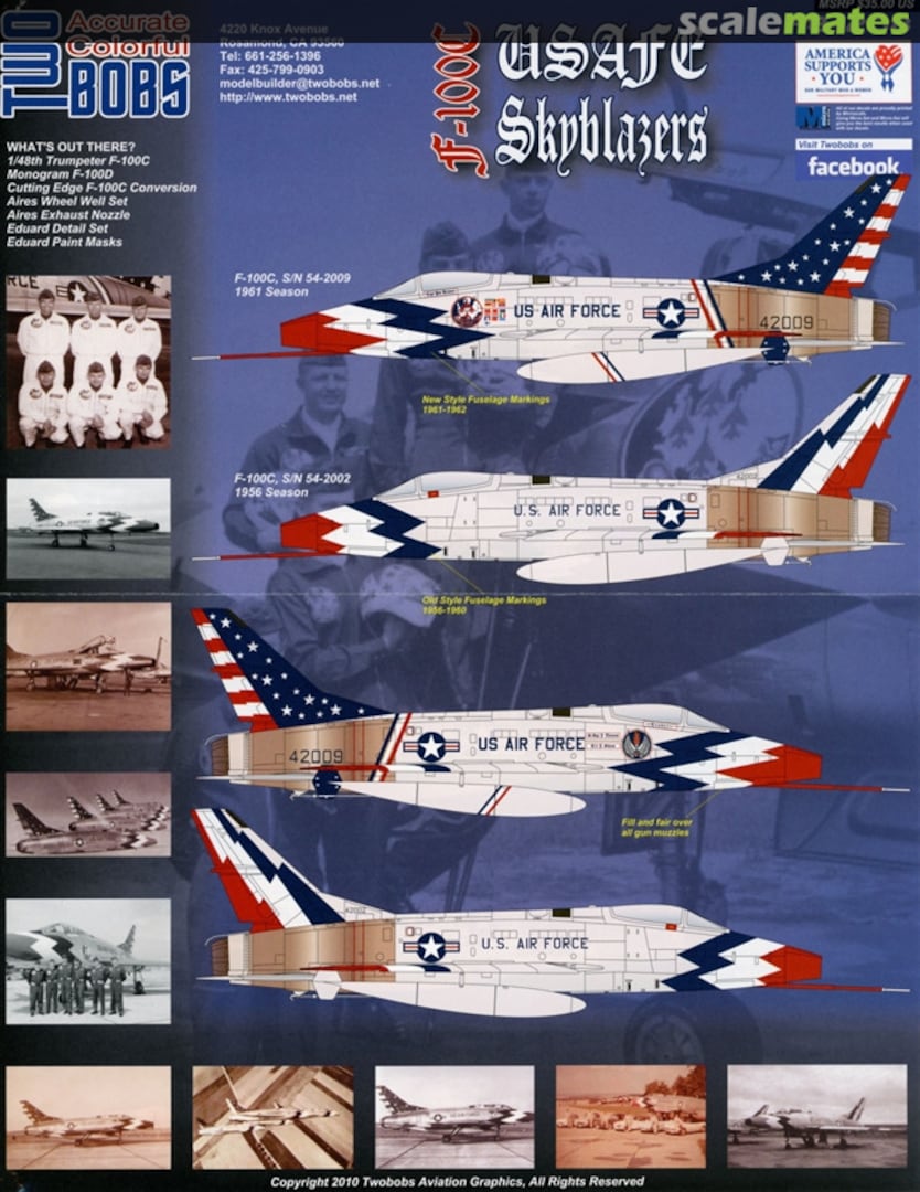 Boxart F-100C USAFE Skyblazers 48-208 TwoBobs Aviation Graphics Boxart F-100C USAFE Skyblazers 48-208 TwoBobs Aviation Graphics