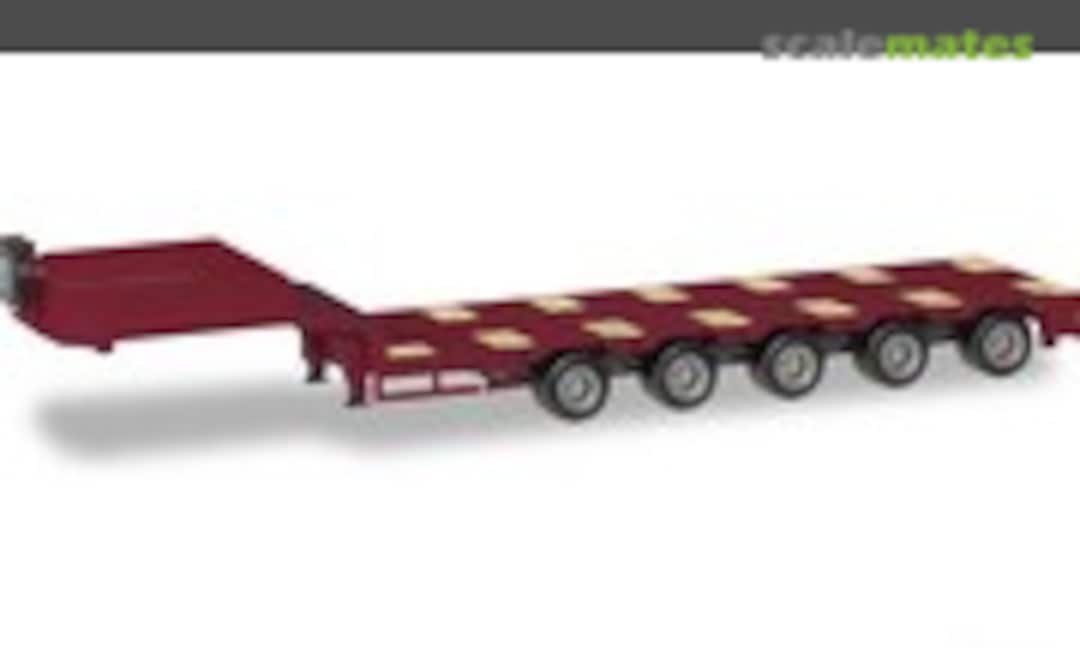 1:87 Goldhofer low boy trailer 5-axle with enclosed chutes, ruby red (Herpa 076388-009)