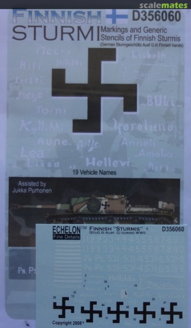 Boxart Finnish Sturmi Markings D356060 Echelon Fine Details Boxart Finnish Sturmi Markings D356060 Echelon Fine Details