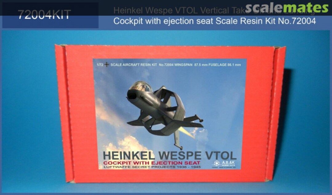 Boxart Heinkel Wespe VTOL (cockpit with ejection seat) 72004KIT A.B.&K Hobby Kits Boxart Heinkel Wespe VTOL (cockpit with ejection seat) 72004KIT A.B.&K Hobby Kits